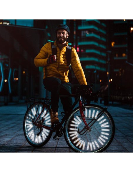 36 Cubiertas Reflectantes para Radios de Bicicleta Abeillo Plateadas