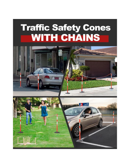 Poste Delineador de Tráfico RoadHero 2 Pack con Base Pesada