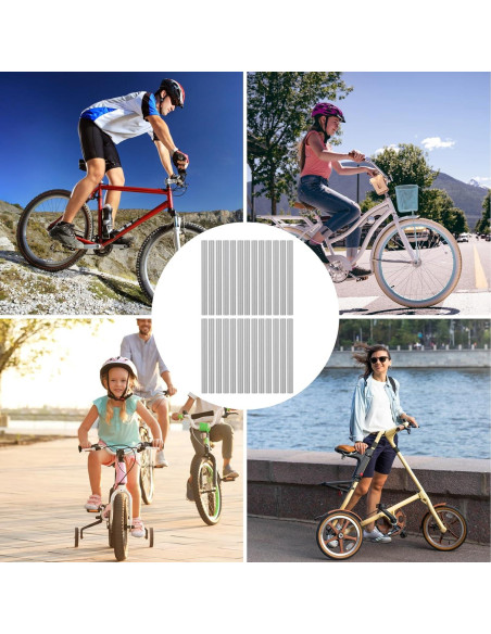 36 Cubiertas Reflectantes para Radios de Bicicleta Abeillo Plateadas