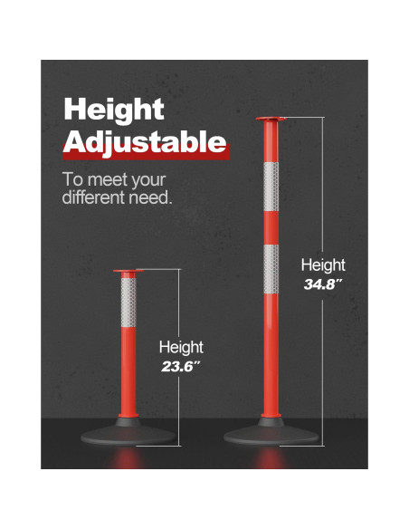 Poste Delineador de Tráfico RoadHero 2 Pack con Base Pesada