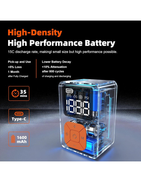 Bomba de aire eléctrica portátil Wofoboxair Q31 150 PSI