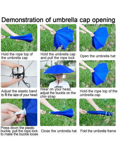 Sombrero Paraguas NEW-Vi Ajustable para Adultos y Niños