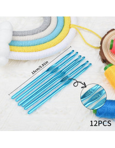 Juego de Ganchos de Crochet Abeillo 12PCS 5mm Aluminio 2