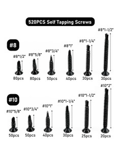 Kit de Tornillos Autorroscantes SIAOKL 525 Piezas Acero Inoxidable 2