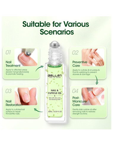 Aceite de Cutícula Gellen 10ml para Crecimiento y Reparación
