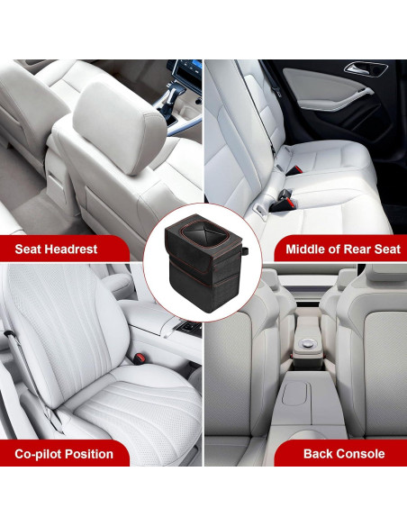 Bote de Basura para Auto Simple Deluxe 2L Impermeable Negro