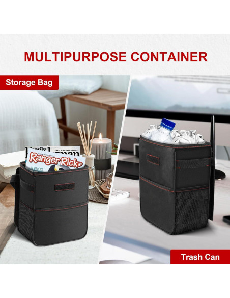 Bote de Basura para Auto Simple Deluxe 2L Impermeable Negro