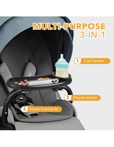 Bandeja de bocadillos ajustable para cochecito Nuna Mockingbird