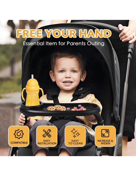 Bandeja de bocadillos ajustable para cochecito Nuna Mockingbird