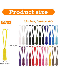 100 Tiradores de Cremallera de Reemplazo QfwdfcTrenz 25 Colores 2