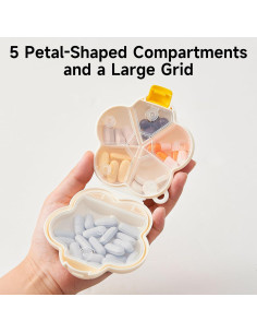 Organizador de Pastillas UFORU Rosa Semanal y Diaria 6 Compartimentos 2