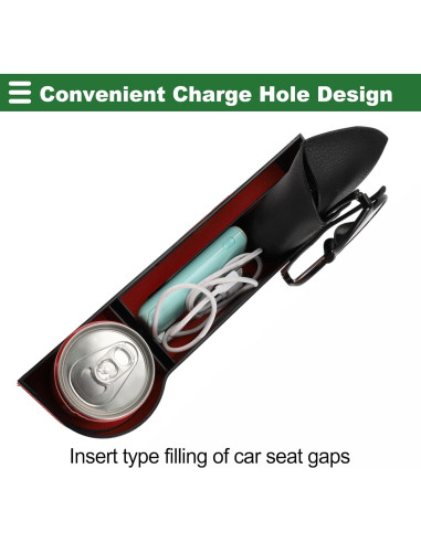 Organizador Relleno Espacio Asiento Coche Motoforti Rojo Cuero