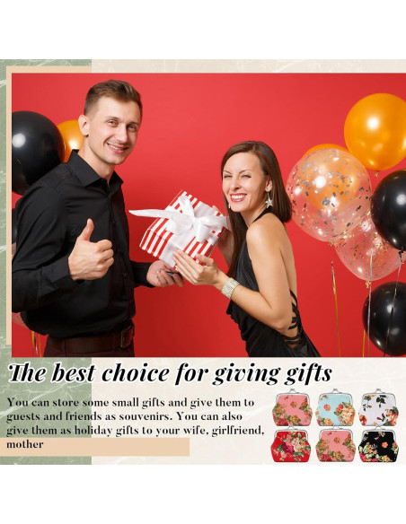 Paquete de 6 Monederos Florales de Lona Vintage para Mujeres