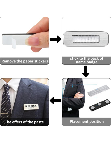 Paquete de 5 Imanes Magnéticos OLPDDZ con Adhesivo 3M Negro