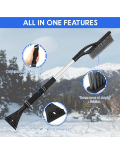 Cepillo de Nieve Retráctil Leriton 68-83 cm con Raspador 2