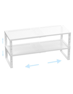 Estante Organizador de Cocina Ipotive Expandible 2 Paquetes Blanco