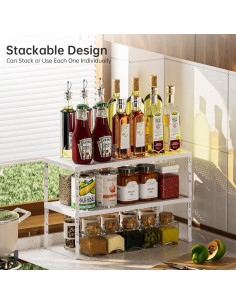 Estante Organizador de Cocina Ipotive Expandible 2 Paquetes Blanco 2