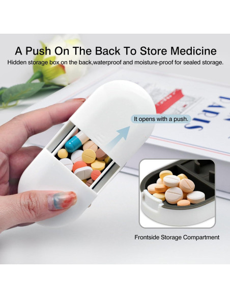 Cortador y Organizador de Pastillas Zoolinn 2 en 1 - Portátil