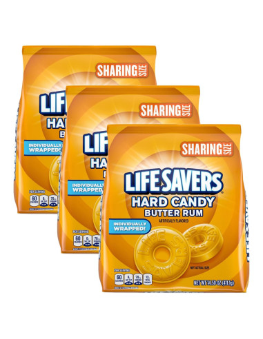 Dulces Duros Life Savers Sabor Ron Mantequilla 4 Bolsas 411g