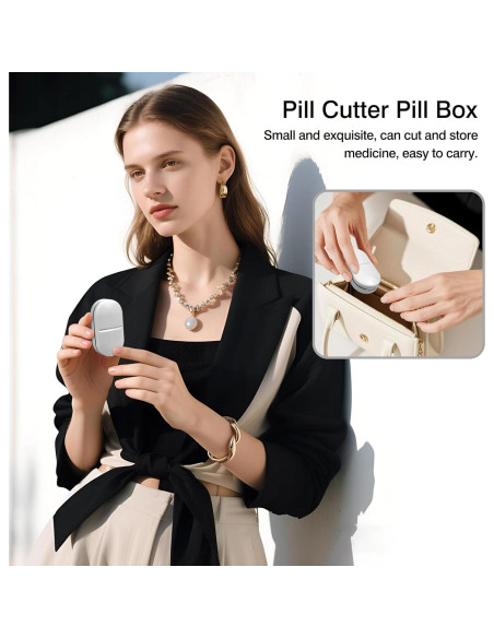 Cortador y Organizador de Pastillas Zoolinn 2 en 1 - Portátil