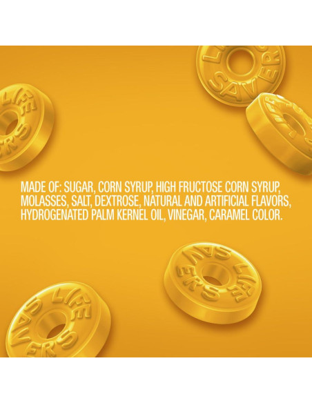 Dulces Duros Life Savers Sabor Ron Mantequilla 4 Bolsas 411g