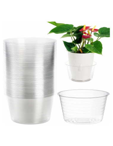 Tebery 50 Platillos de Plástico Transparente 15 cm para Macetas