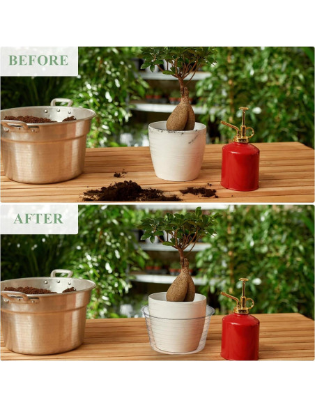 Tebery 50 Platillos de Plástico Transparente 15 cm para Macetas