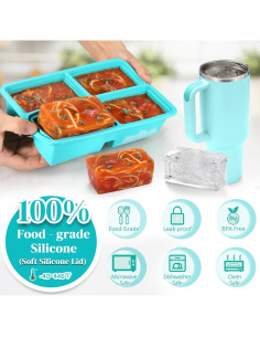 Bandejas de Congelador de Silicona BIONMAPLE 2 Pack 1 Taza 2
