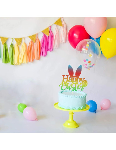 Topper de Pastel de Pascua HHYMX con Orejas de Conejo