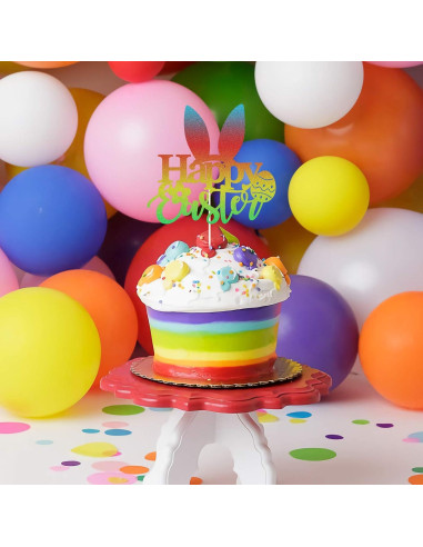 Topper de Pastel de Pascua HHYMX con Orejas de Conejo