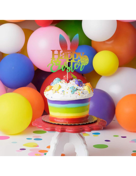 Topper de Pastel de Pascua HHYMX con Orejas de Conejo
