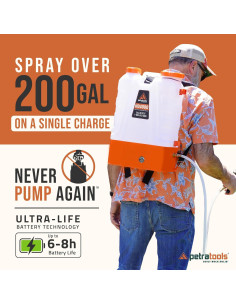 Pulverizador de Mochila Eléctrico Petra HD4000 4 Galones 6 Horas 2