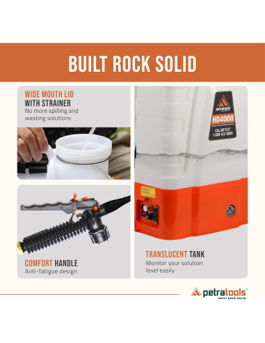 Pulverizador de Mochila Eléctrico Petra HD4000 4 Galones 6 Horas