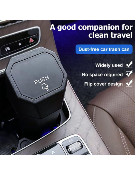 Basurero de Coche Zpana Cilíndrico 1.5L Negro a Prueba de Fugas