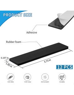 Almohadillas Antideslizantes WHTCHSU 12PCS 14.5x4.7cm 2