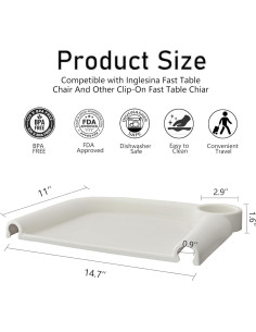 Bandeja de Comedor para Bebés Inglesina Fast - Silicona Blanca 2