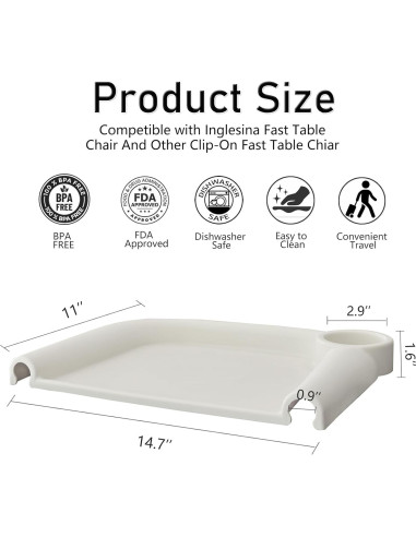 Bandeja de Comedor para Bebés Inglesina Fast - Silicona Blanca