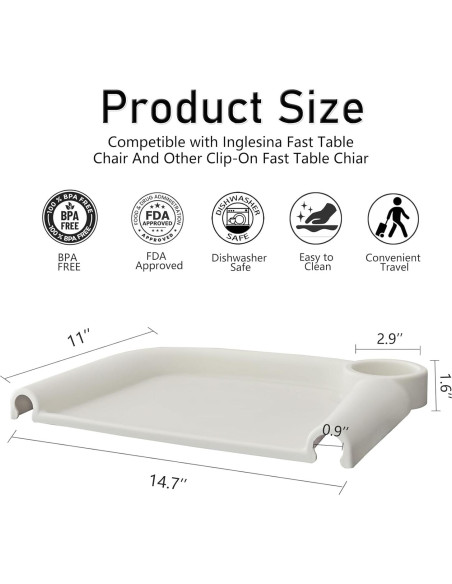 Bandeja de Comedor para Bebés Inglesina Fast - Silicona Blanca