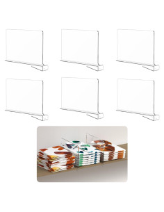 Divisores de Estante Acrílico Kelyva 30x20.3 cm - Paquete de 6