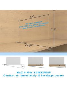 Divisores de Estante Acrílico Kelyva 30x20.3 cm - Paquete de 6 2