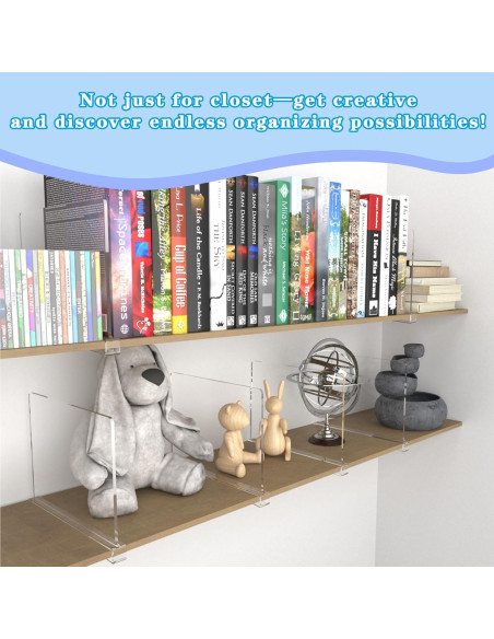 Divisores de Estante Acrílico Kelyva 30x20.3 cm - Paquete de 6