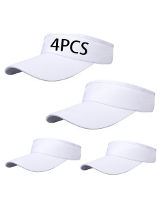 Paquete de 4 Sombreros de Copa Ajustables Blancos UV 50+