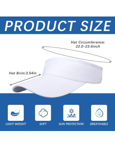 Paquete de 4 Sombreros de Copa Ajustables Blancos UV 50+ 2