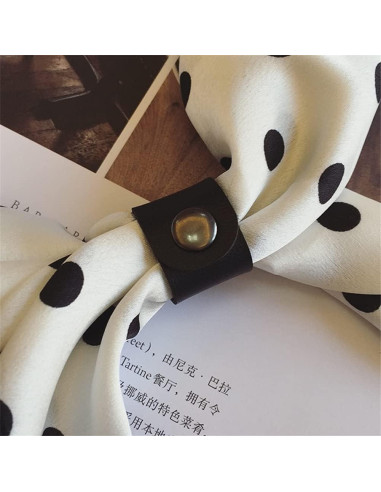 6 Hebillas de Pañuelo de Cuero PU Negro esowemsn