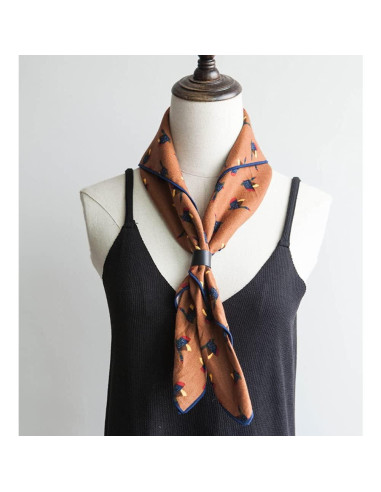 6 Hebillas de Pañuelo de Cuero PU Negro esowemsn