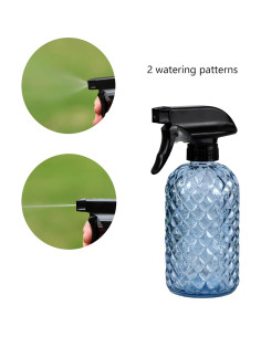 Regadera de Vidrio Hzxcuim 355ml con Tapa de Plástico Negro 2