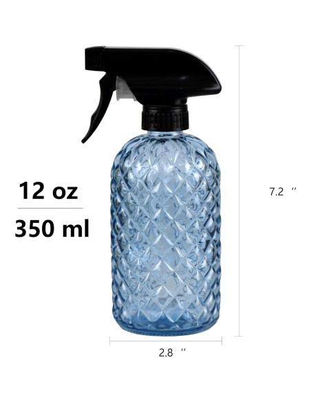 Regadera de Vidrio Hzxcuim 355ml con Tapa de Plástico Negro
