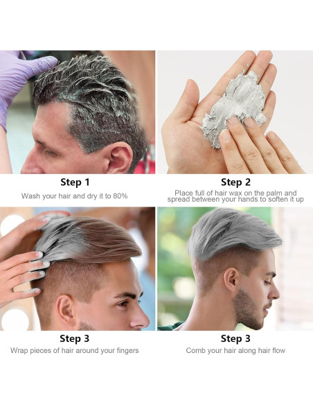 Cera para Cabello Gris Plateado Temporal 120g - TailaiMei