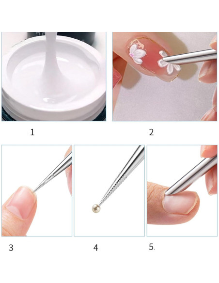 Empujador de Cutículas Acero Inoxidable LINLIJIA Doble Cara