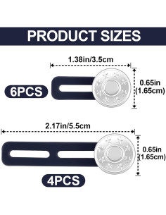 10 Extensores de Botón para Jeans Isslly - Ajustador Cintura 2